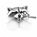 mechanic racoon beer and a joint tattoo design idea