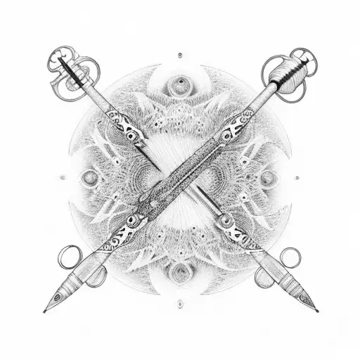 infinity stethoscope with peacock flute  tattoo design idea