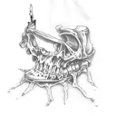 skeleton hand with candle  tattoo design idea