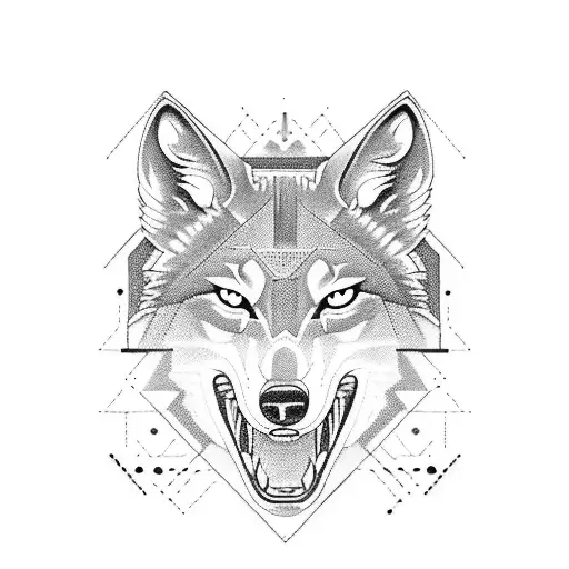 A tattoo of a wolf howling at the moon, surrounded by binary code tattoo design idea