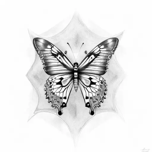 Butterfly patchwork  tattoo design idea