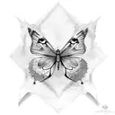 Butterfly patchwork  tattoo design idea