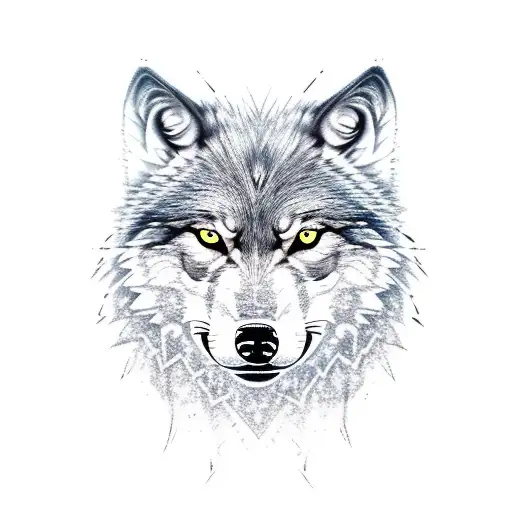 fierce wolf with 3 arrows on its back tattoo design idea