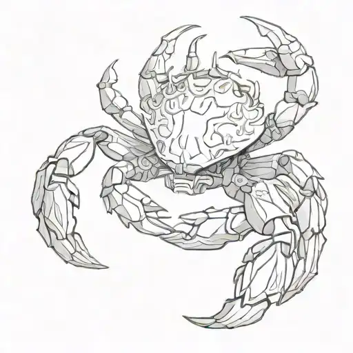 flame crab L tattoo design idea