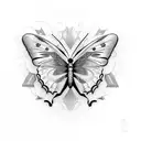 Butterfly with buffalo tattoo design idea