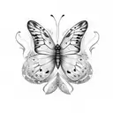 Butterfly with buffalo tattoo design idea