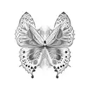 Butterfly and buffalo tattoo design idea