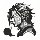 Uchiha Madara Face from Side Profile Realistic Portrait tattoo design idea