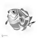 clown fish surrounded by black crows tattoo design idea