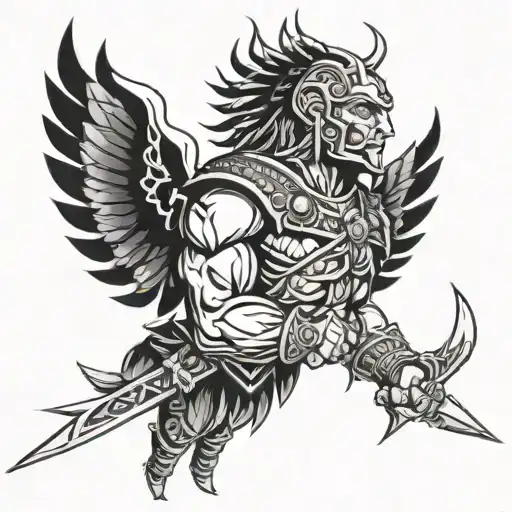 warrior energy  tattoo design idea