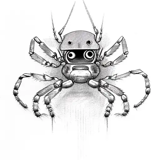 Incorporate mechanical engineering and spiders in a tattoo design tattoo design idea