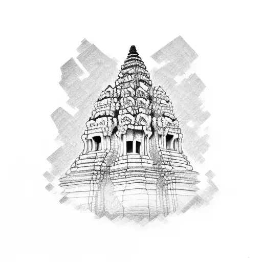 Angkor wat style tattoo design idea