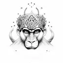 Hanuman khmer fight tattoo design idea