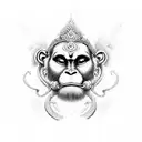 Hanuman khmer fight tattoo design idea