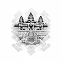 Angkor wat style tattoo design idea
