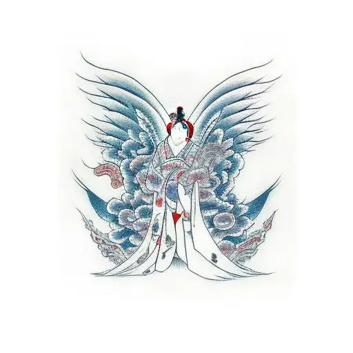 half angel and half devil tattoo design idea