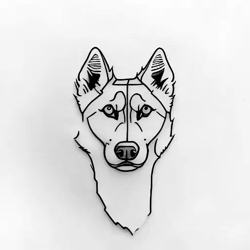 White husky tattoo design idea