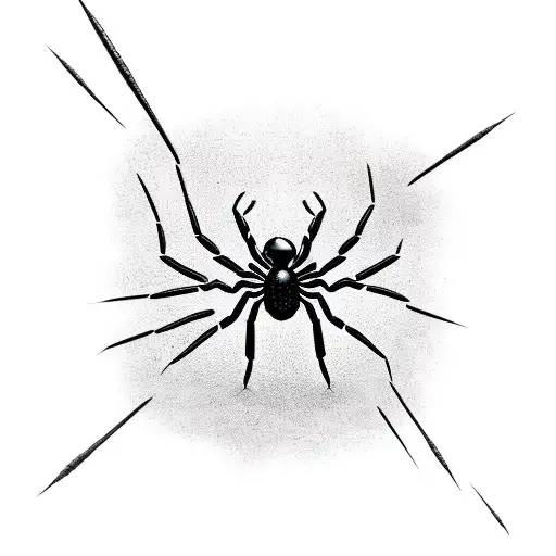 Black spider with gun  tattoo design idea