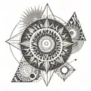 sea and sun moon tattoo design idea