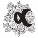 kids initials intertwined tattoo design idea
