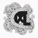 kids initials intertwined tattoo design idea
