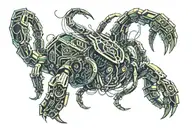 Scorpion made of computer parts tattoo design idea
