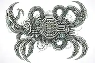 Scorpion made of computer parts tattoo design idea