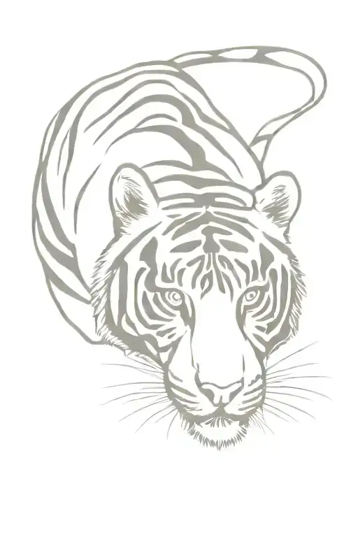 tiger walking tattoo design idea