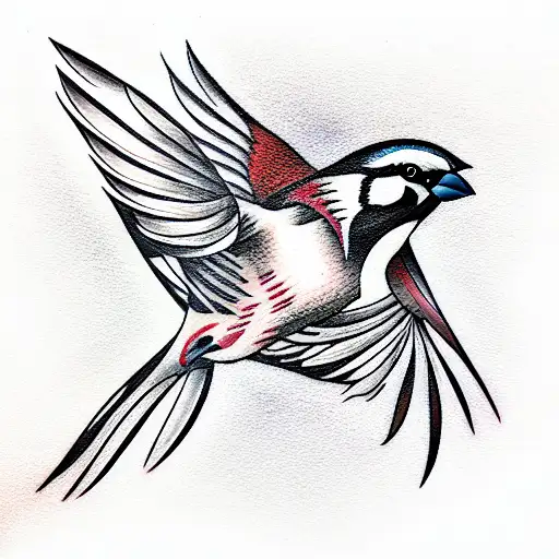 Sparrow tattoo design idea