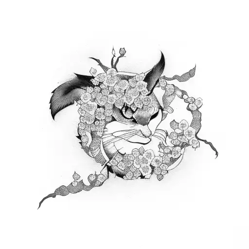 symbol of adoption decorated with cherry blossom tattoo design idea