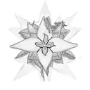 simple star anise with 3 small star anise elements at its edges  tattoo design idea