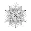 simple star anise with 3 small star anise elements at its edges  tattoo design idea