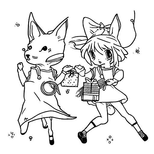 gift service called gds inspired by kiki's delivery service anime tattoo design idea