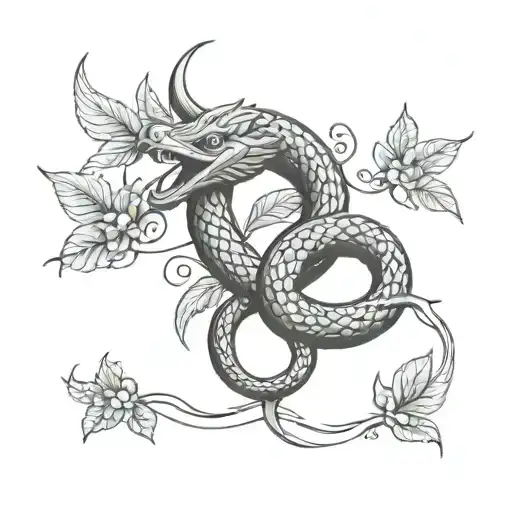 serpents and doves tattoo design idea