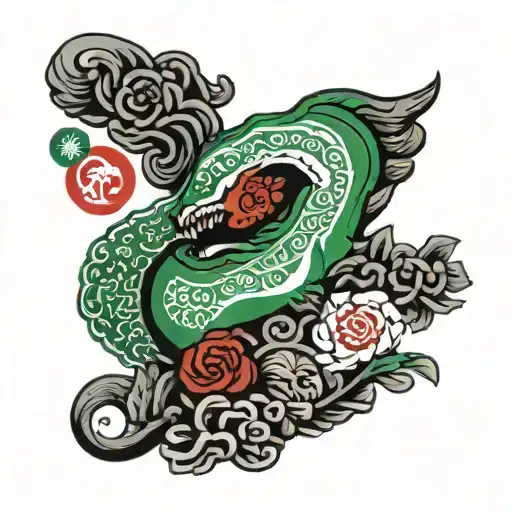 Iran & Mexico flag tattoo design idea