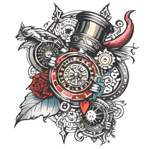 Casino inner forearm tattoo design idea