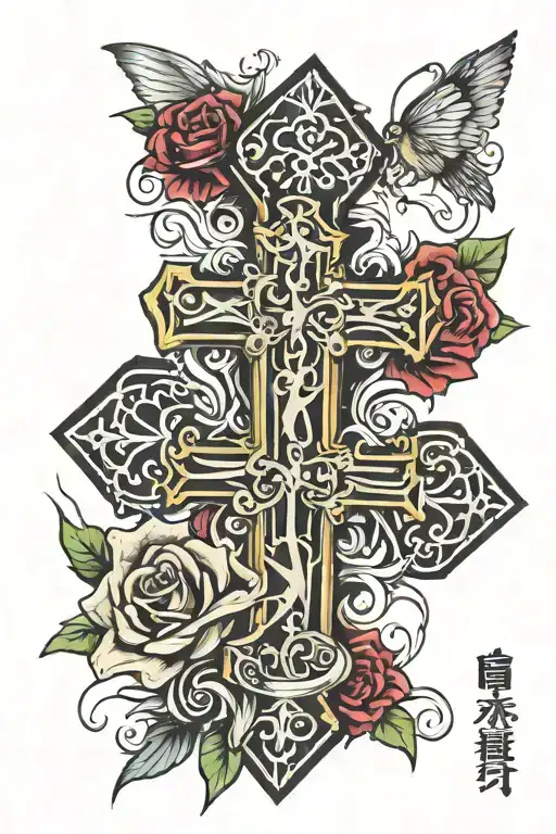 cross rip sister tattoo tattoo design idea