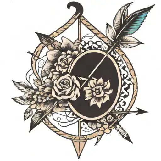 bow and arrow where lover is written in the arrow tattoo design idea