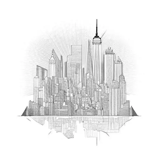 NYC and São Paulo skyline tattoo design idea