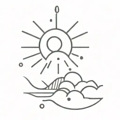 sun and rain tattoo design idea