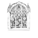 Gothic Window with ivy tattoo design idea