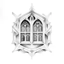 Gothic Window with ivy tattoo design idea