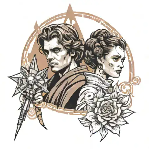 anakin and padme star wars tattoo design idea