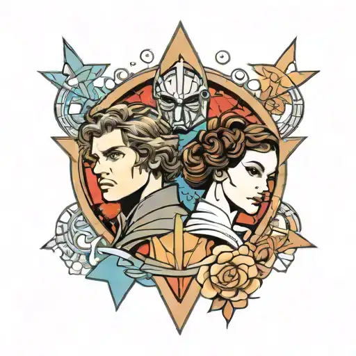anakin and padme star wars tattoo design idea