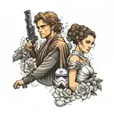 anakin and padme star wars tattoo design idea