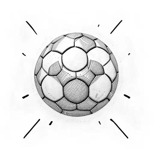 A punk-rock inspired guitar with soccer ball sound holes tattoo design idea