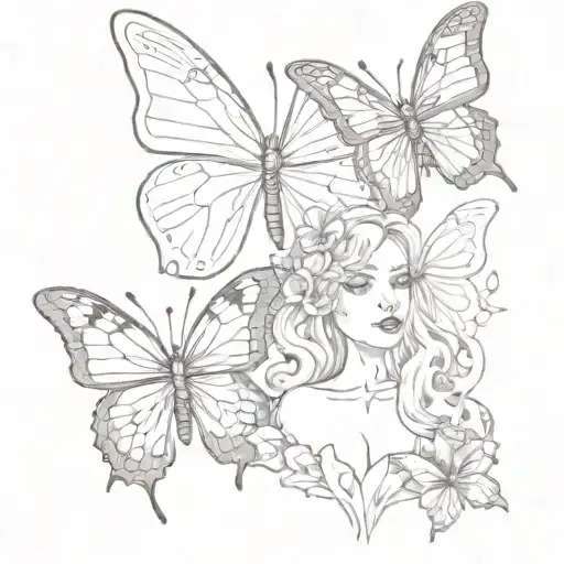 lillie's with 3 butterfly with eyes on wings  tattoo design idea