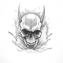 monster skull dagger tattoo design idea