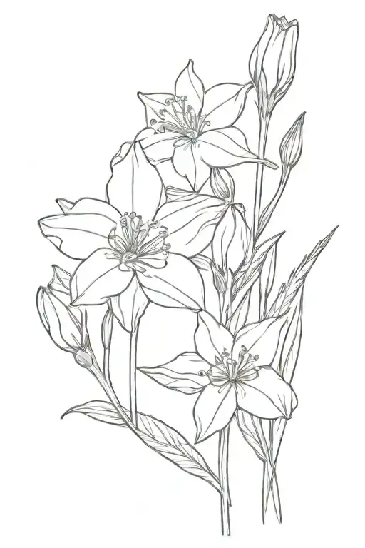daffodil and snowdrop and California poppy and dogwood flower and lantana flower tattoo design idea