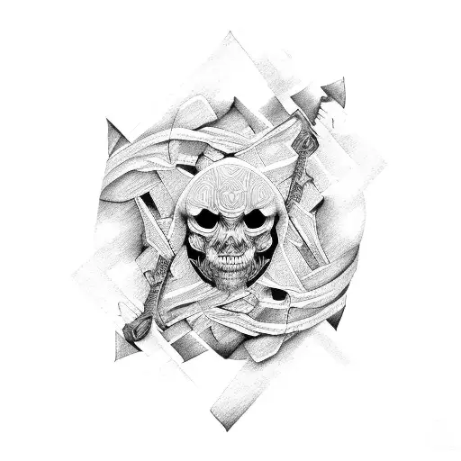 rock paper scissors tattoo design idea